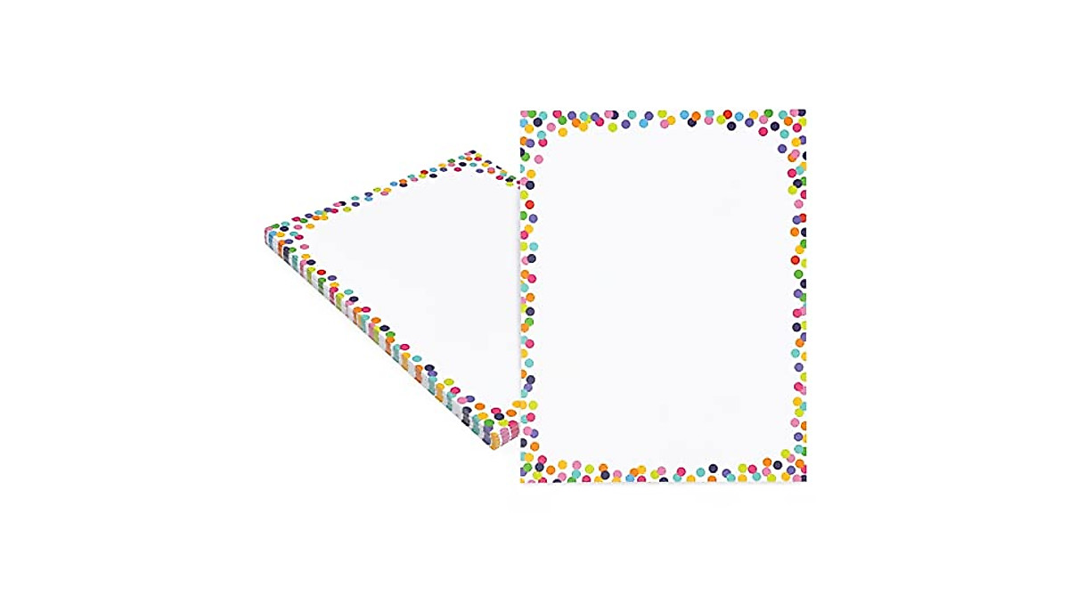 96 Sheets Confetti Stationery Paper for Invitations & Writing