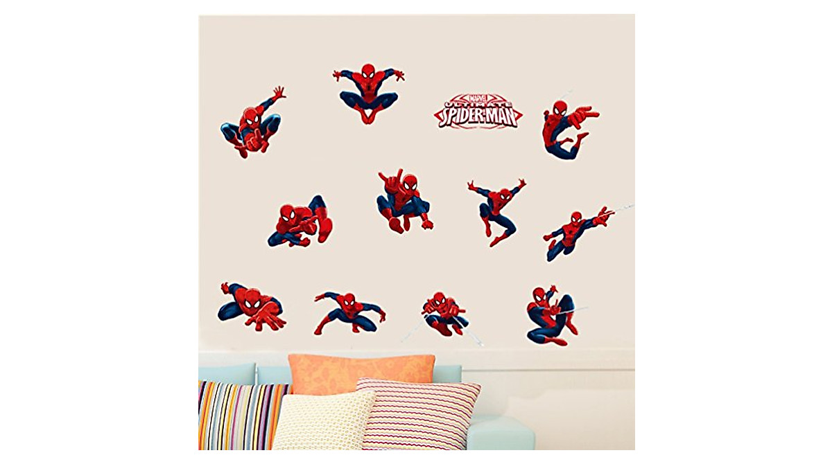 Spiderman Wall Decals for Kids Room - Easy Peel & Stick Decor