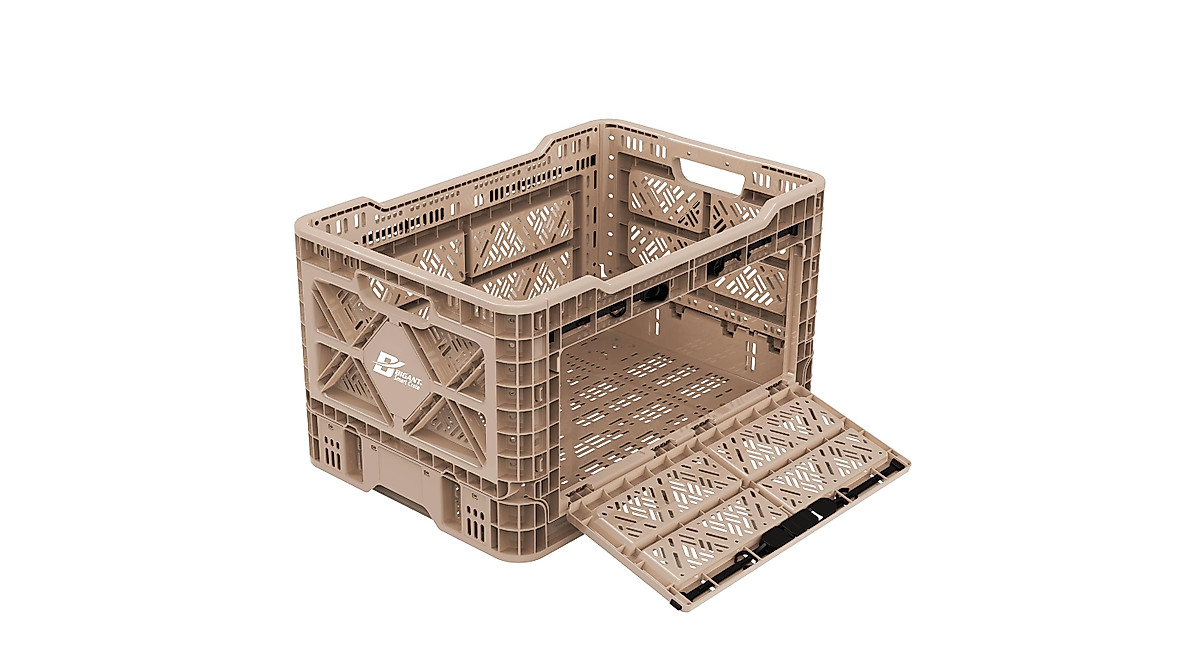 Buy Bigant Heavy Duty Tan Milk Crate - Stackable & Collapsible
