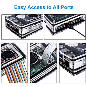 thumbnail image 2 of Miuzei Raspberry Pi 4 Case With Fan Cooling, Power Barbados | Ubuy 2 of 12