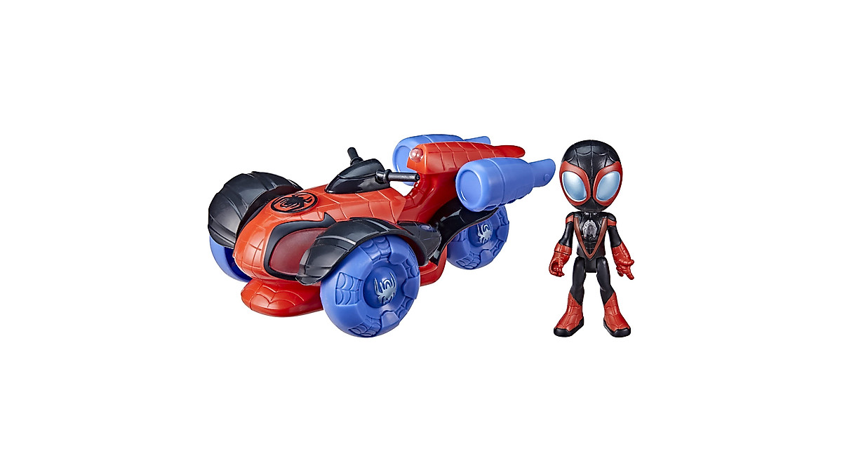 Glow Tech Techno-Racer Car & Miles Morales Figure