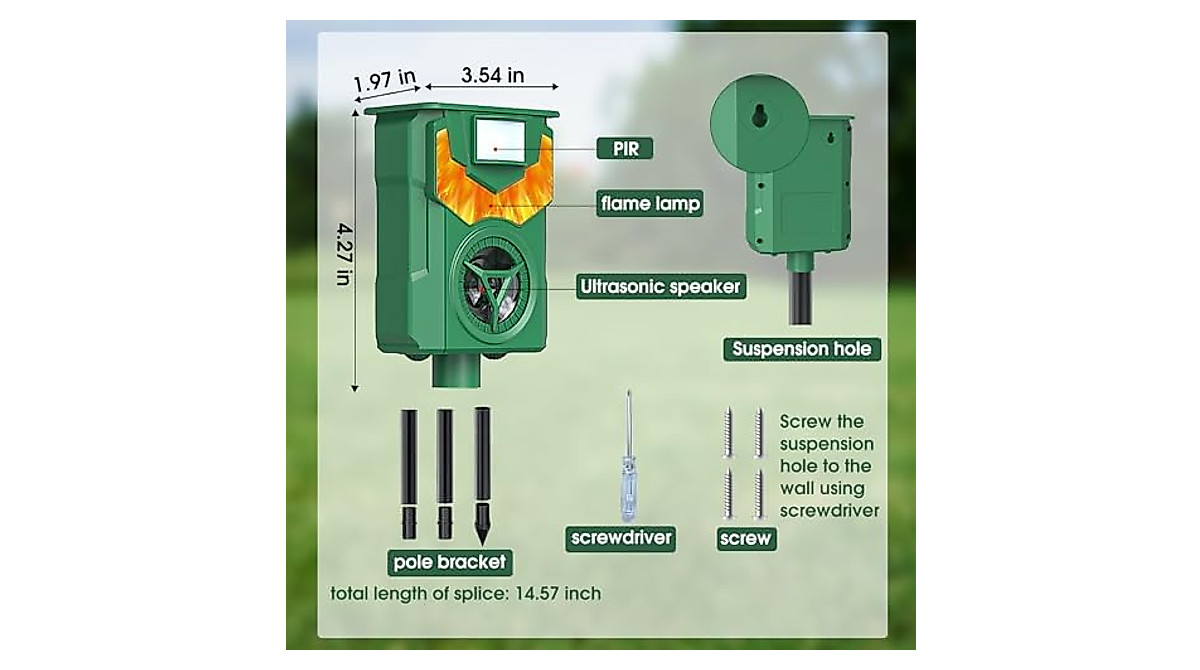 Solar Ultrasonic Animal Repeller for Effective Pest Control