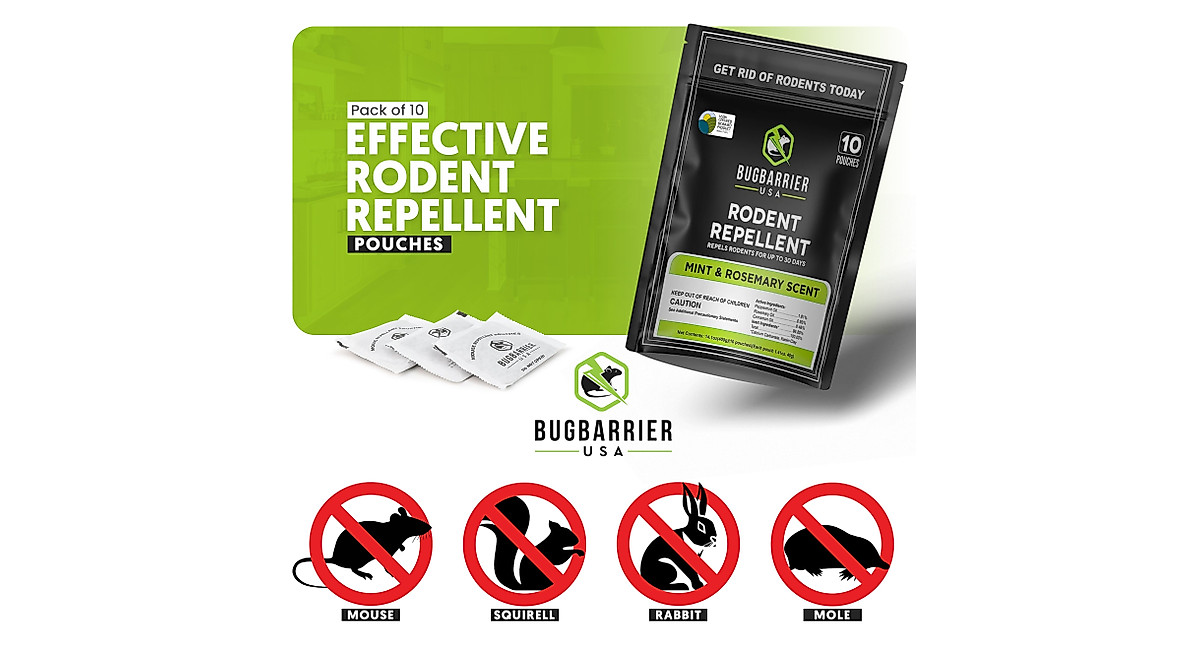 BugBarrier Extra-Strength Mouse Repellent Pouches - Natural Rodent Control
