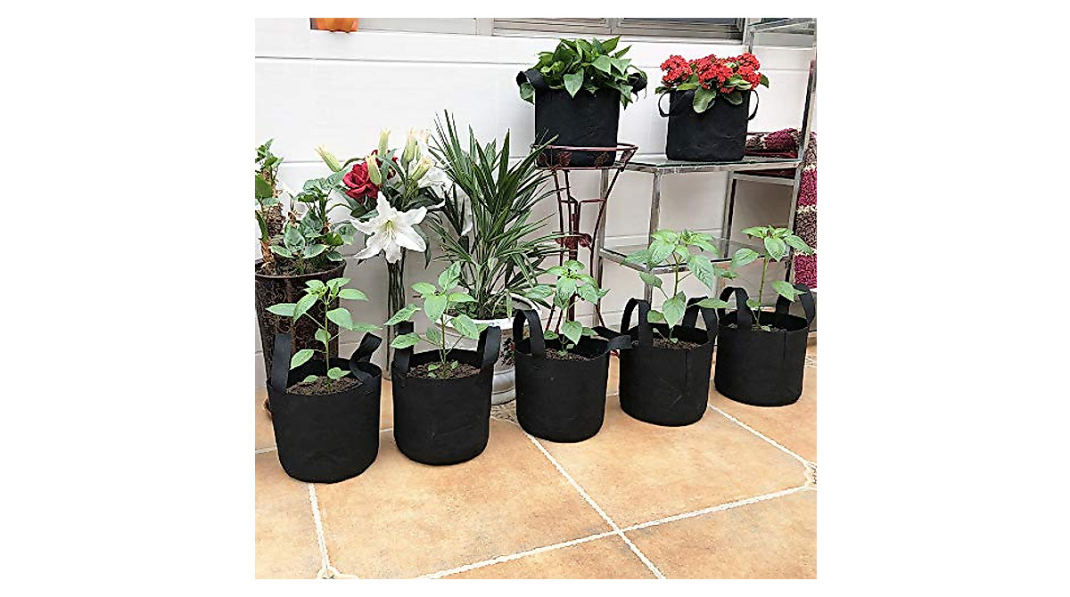 Kryc-jeria 12-pack 5 Gallon, Vegetable/flower/plant Grow Bags, Aeration