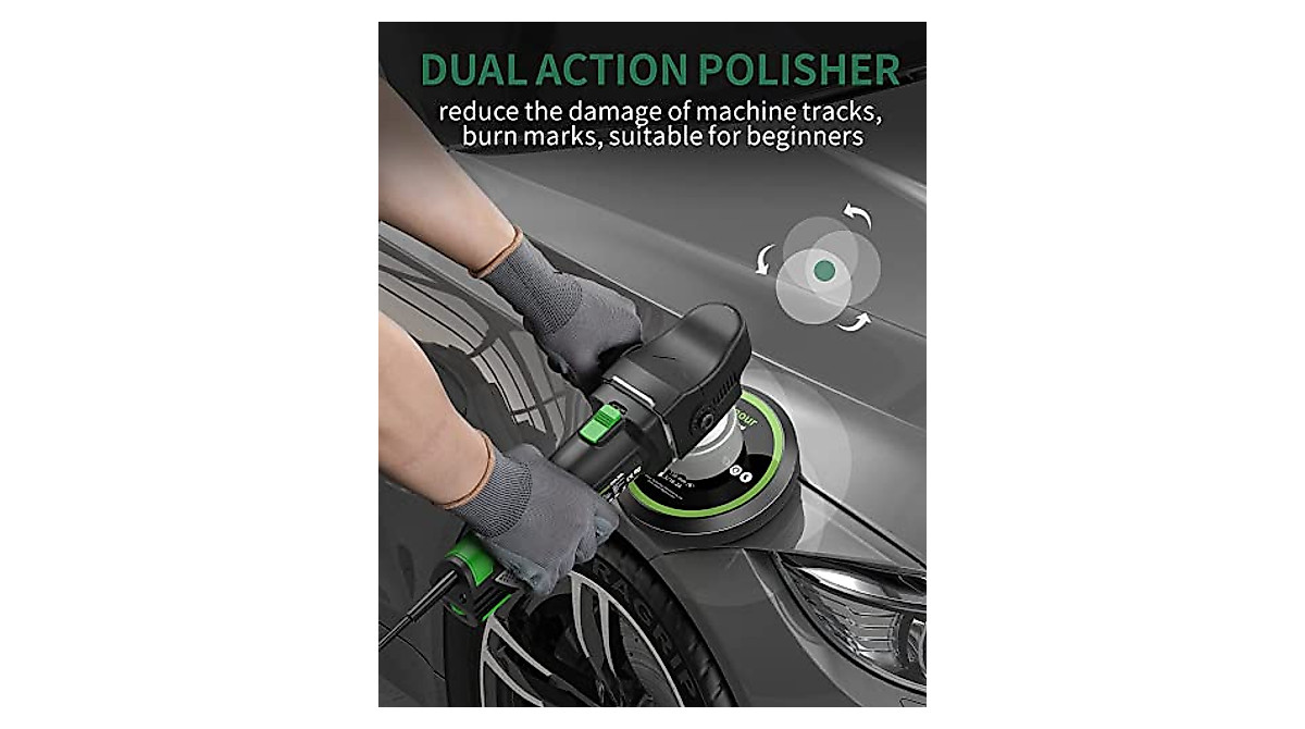 Ginour 6-Inch Dual Action Buffer Polisher for Car Detailing
