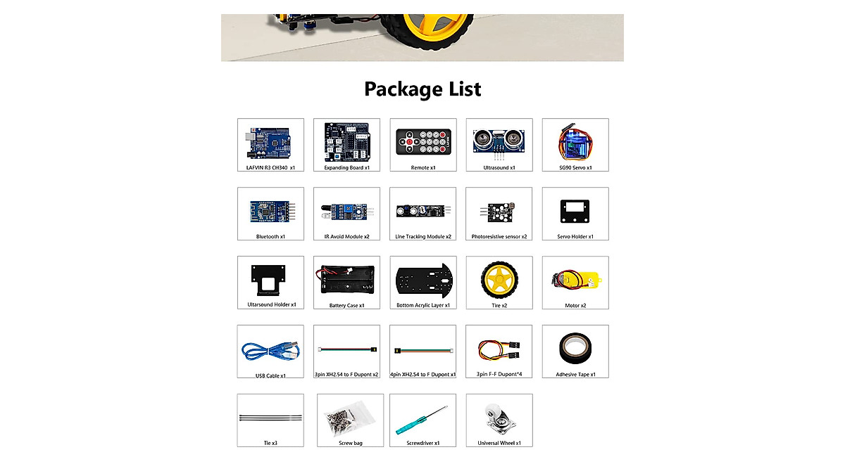 LAFVIN Smart Robot Car Kit for Beginners - Learn Robotics