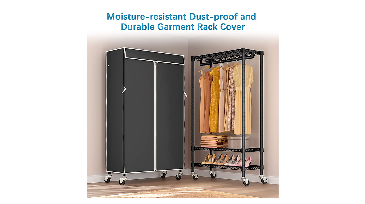 VIPEK R1C Rolling Clothes Rack with Cover - Heavy Duty Portable Closet