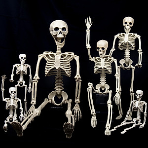 Pose-N-Stay 6-Pack Life Size Halloween Skeletons Decor