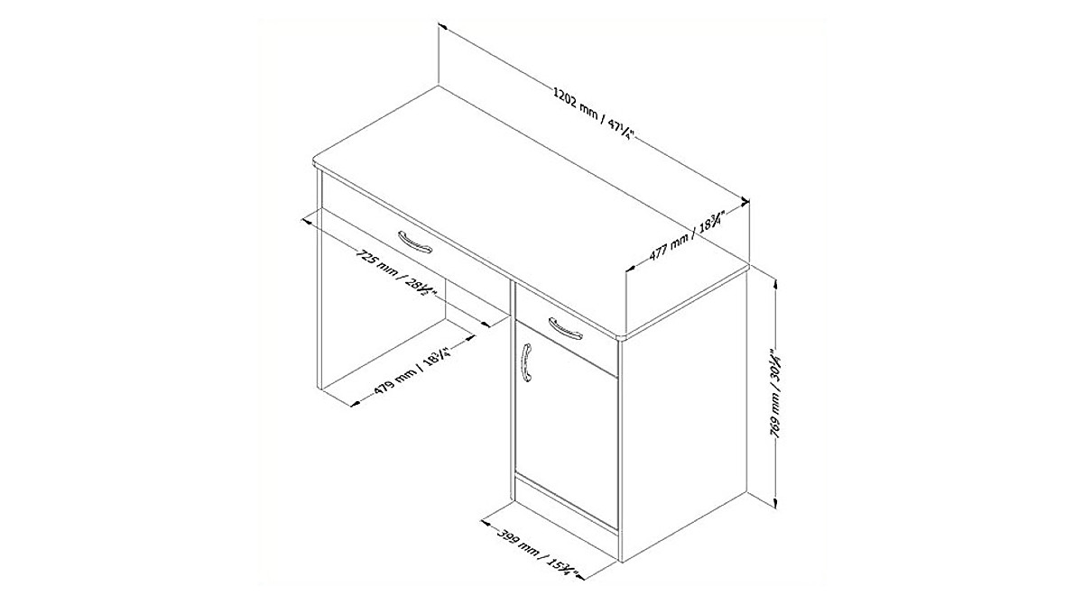 BOWERY HILL Modern Computer Desk with Storage for Home Office