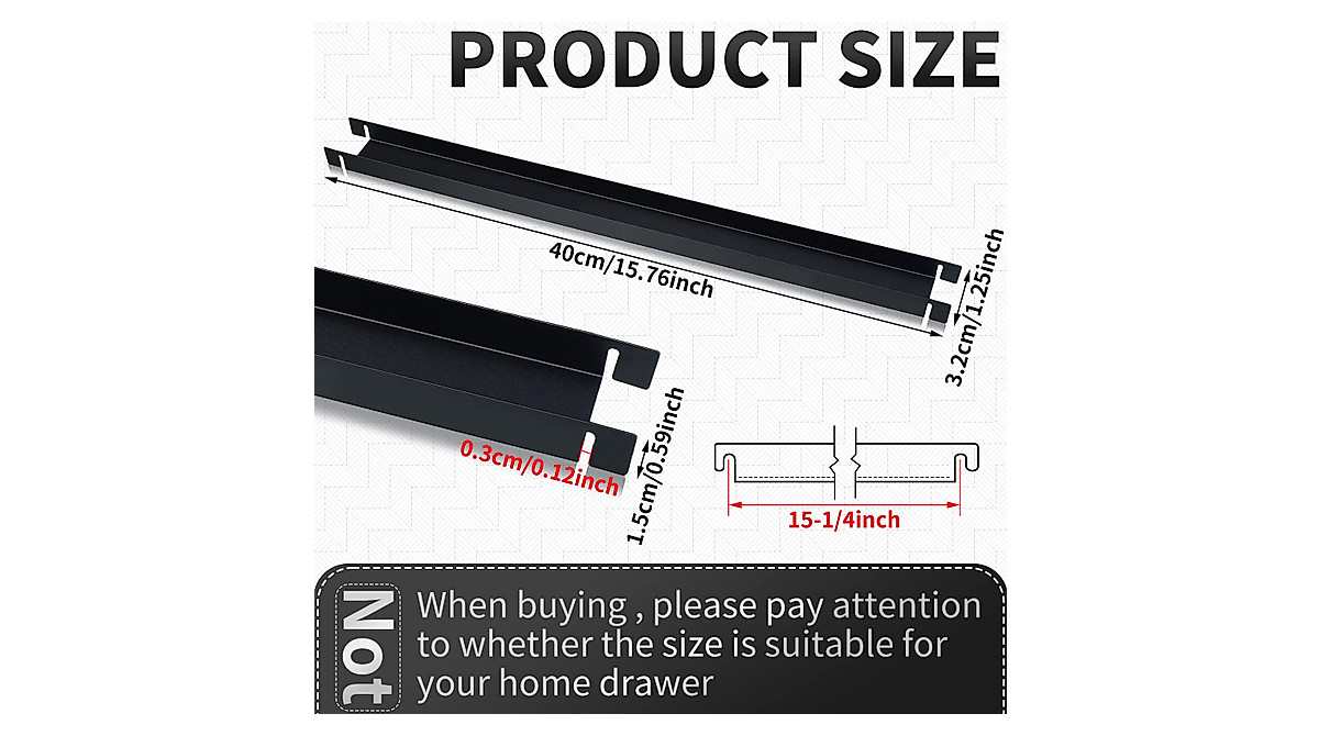 Peryiter Black Hanging File Rails for Cabinet Organization