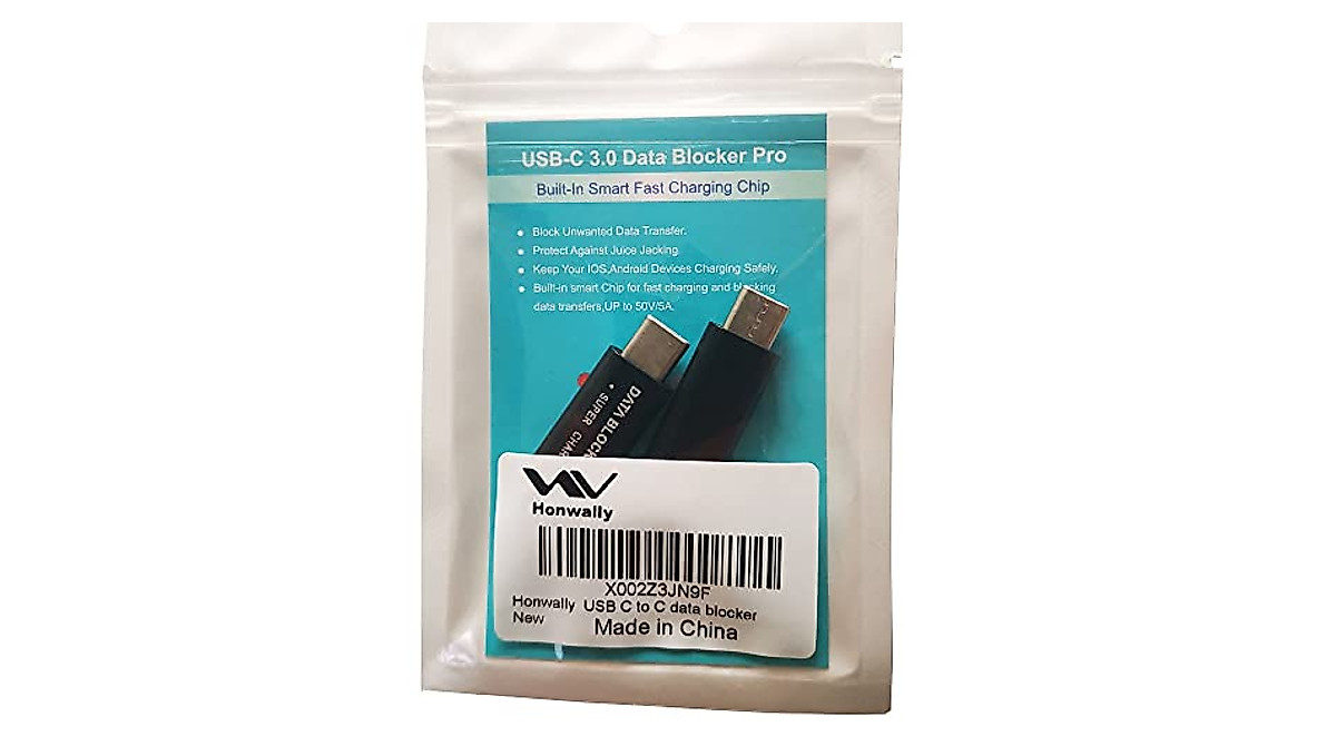Fast Charging USB C to C Data Blocker Protects Against Juice Jacking
