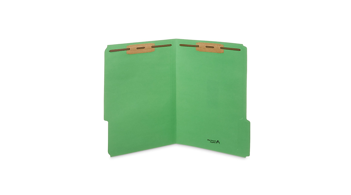 Durable 50 Color Fastener File Folders for Office & Medical Files
