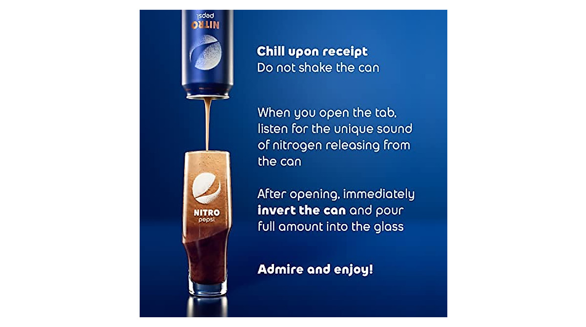 Pepsi Nitro Draft Cola & Vanilla Pack - Smooth, Creamy 13.65oz Cans