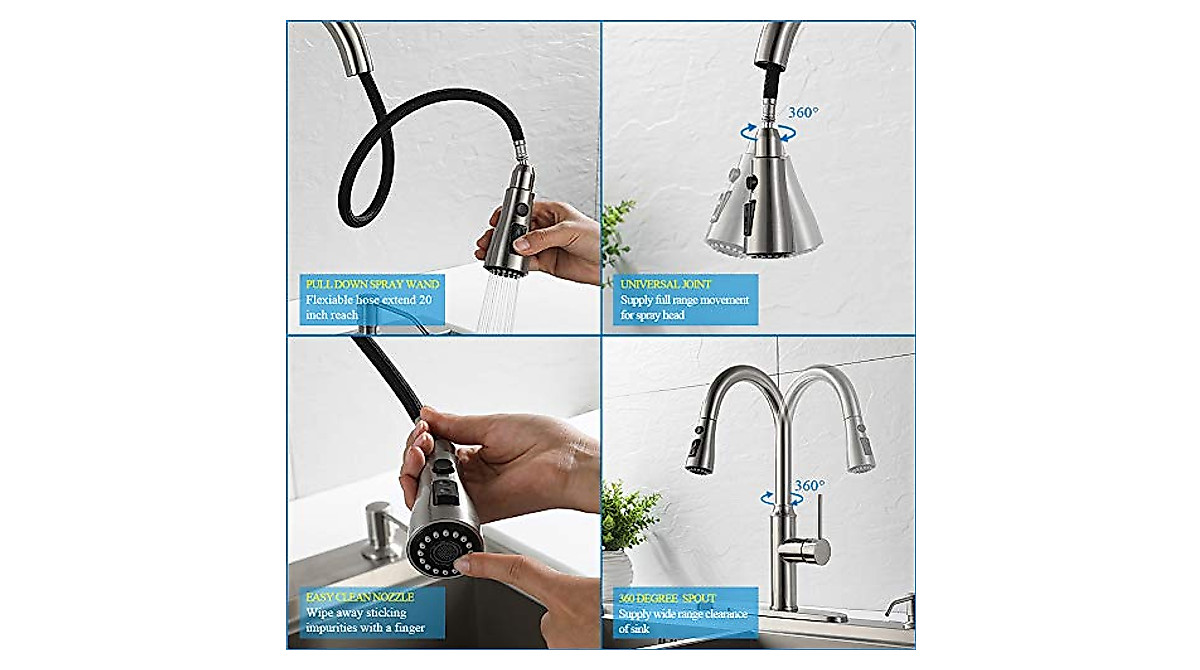 Modern Arofa Kitchen Faucet with Pull Down Sprayer