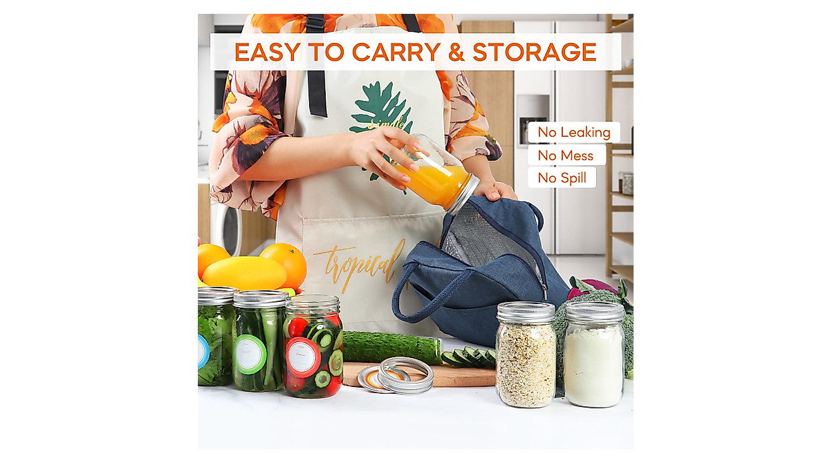 Mcupper 16 oz Mason Jars - 15 Pack for Canning & Storage