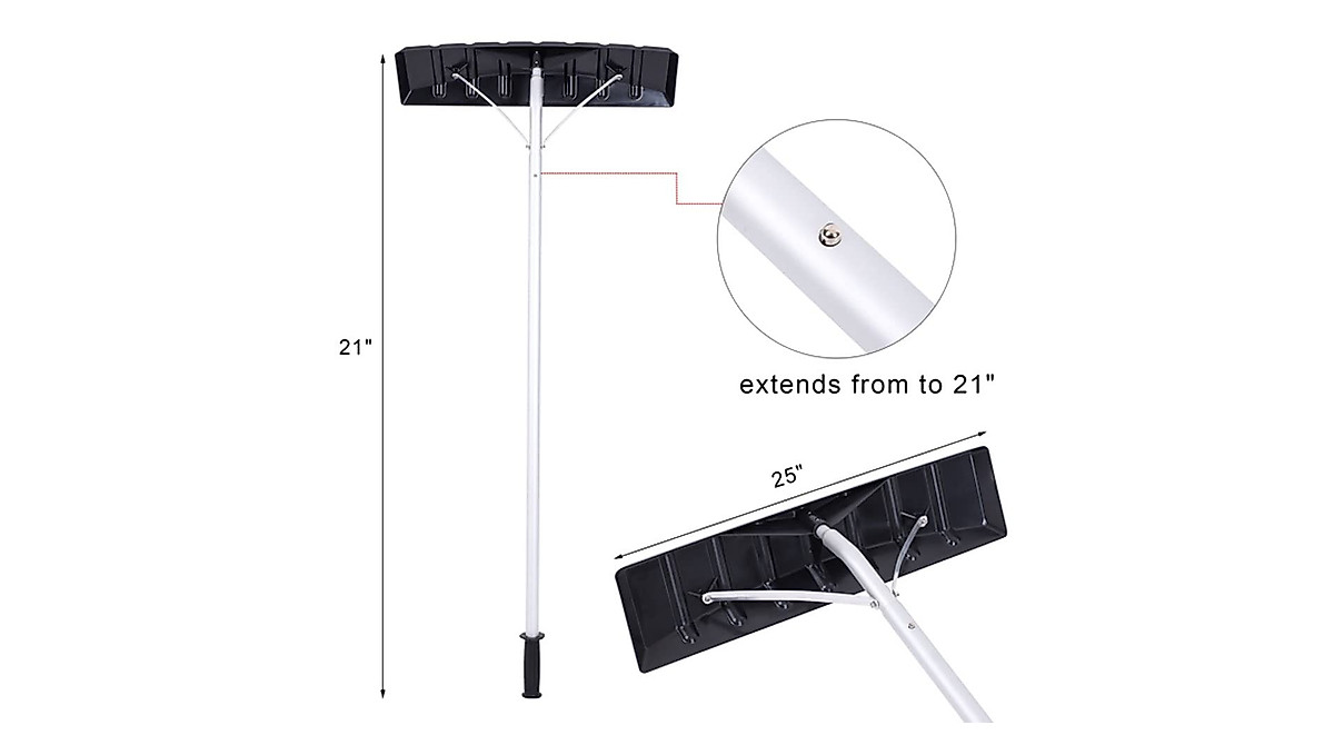 Extendable Aluminum Snow Roof Rake – Easy Snow Removal Tool