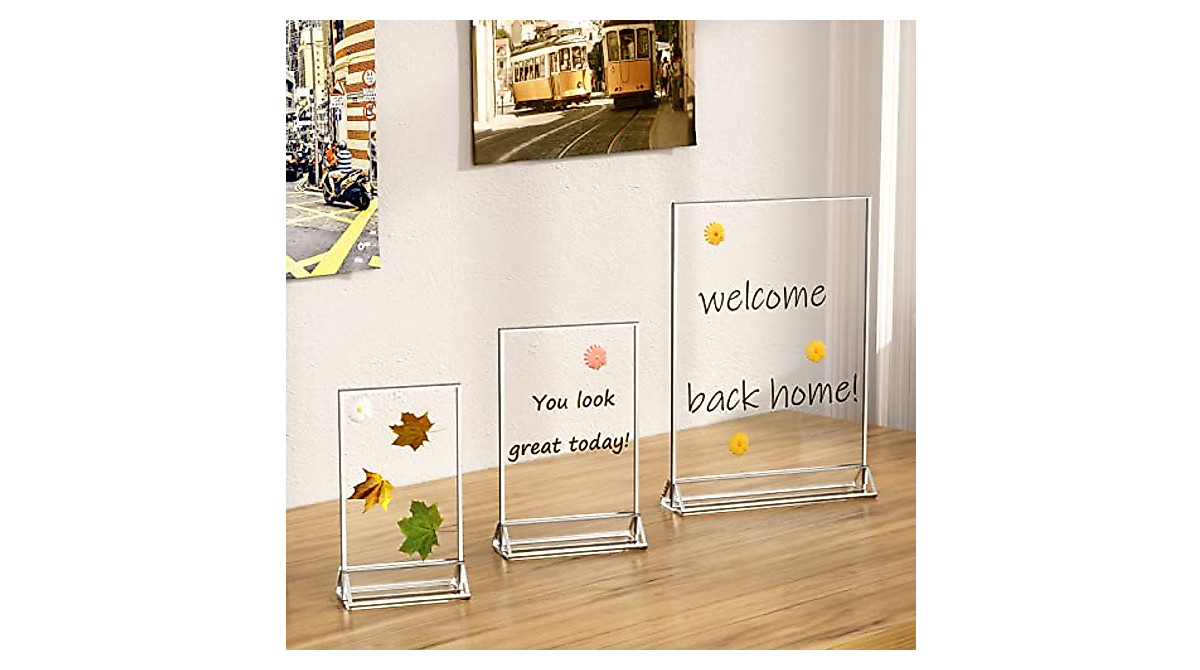 NIUBEE 6Pack 4x6 Acrylic Sign Holders - Elegant Display
