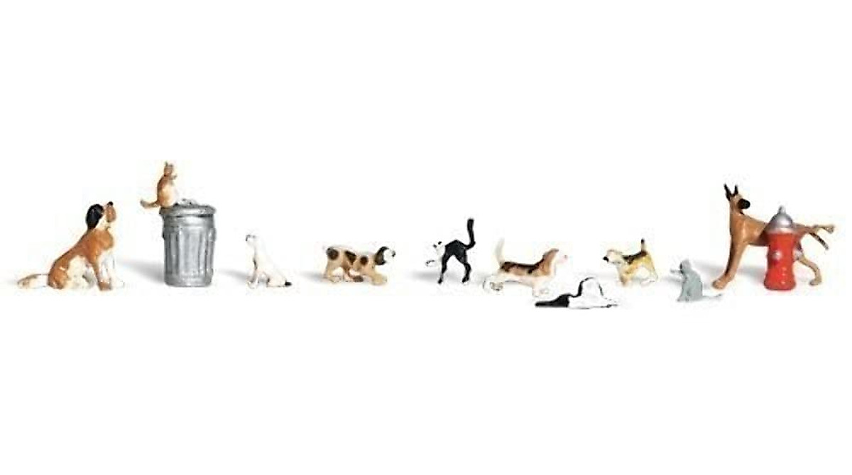 Woodland Scenics HO Scale Dogs & Cats Figures
