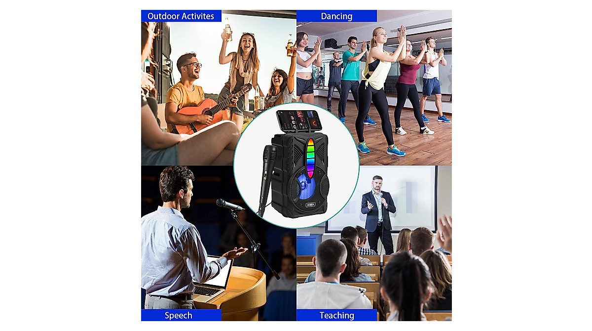 IPX5 Waterproof Bluetooth Speaker with RGB Lights