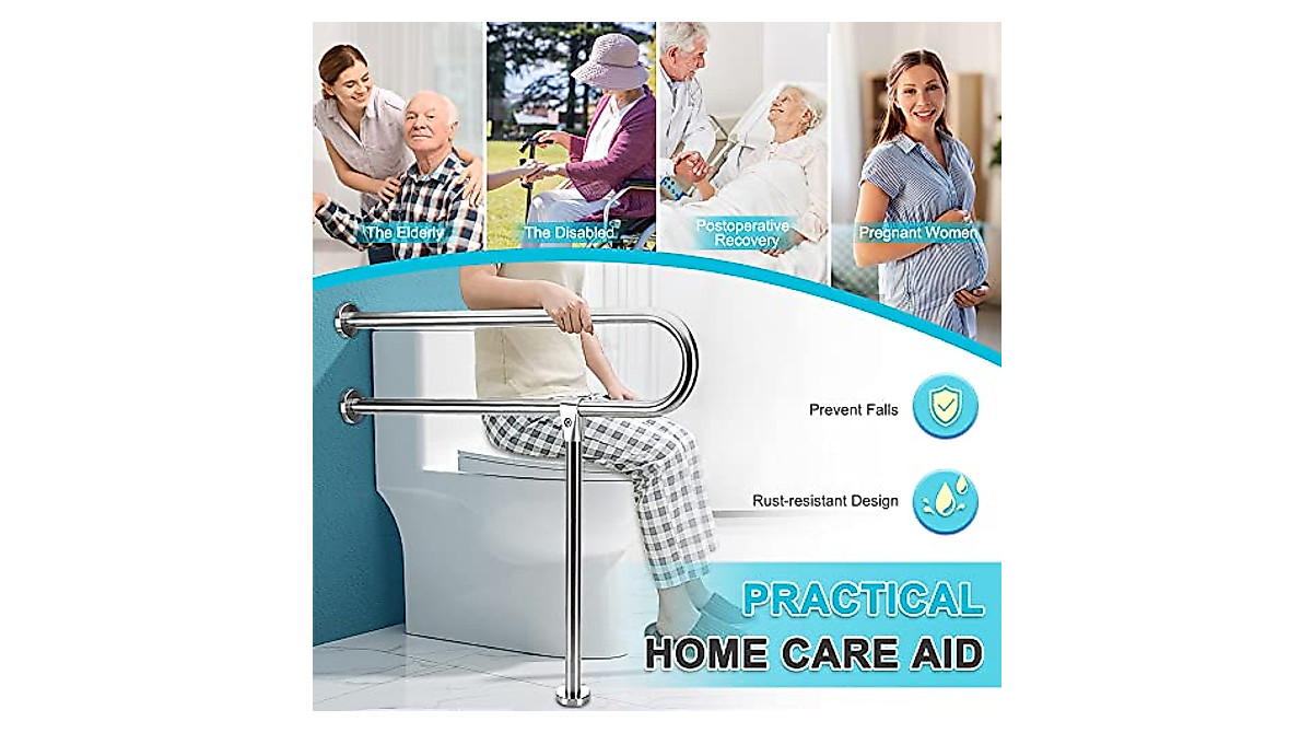 Durable 30-Inch Handicap Grab Bars for Bathroom Safety