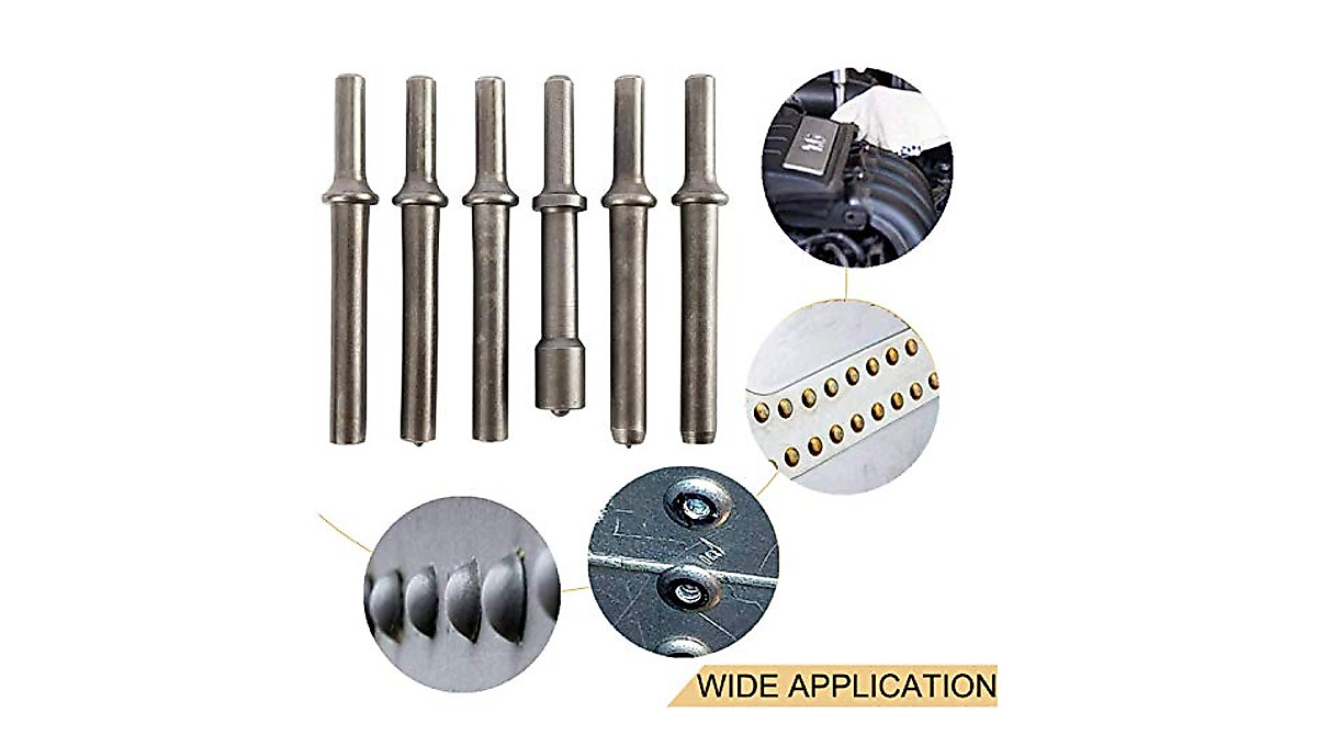 Heavy Duty Pneumatic Rivet Hammer Set | YaeCCC 7-Piece Kit