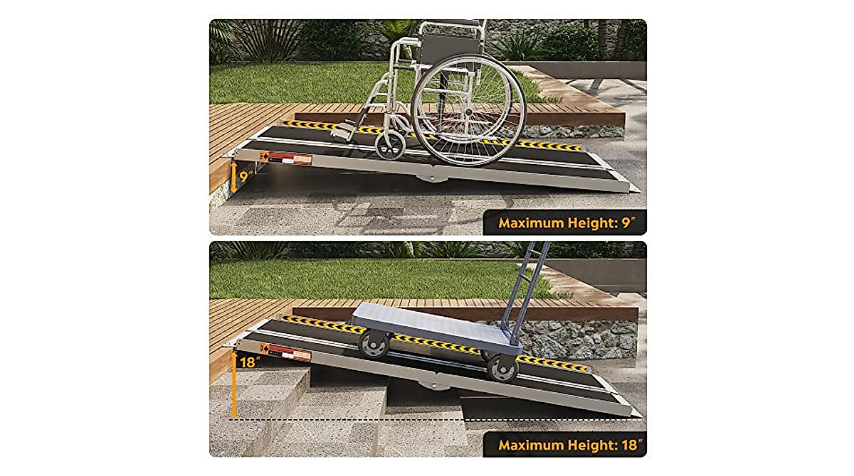 ORFORD 6FT Non-Skid Wheelchair Ramp - Portable & Safe Access