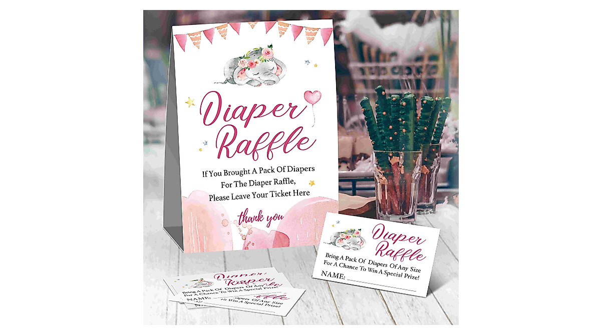 Diaper Raffle Tickets - Fun Baby Shower Game Kit