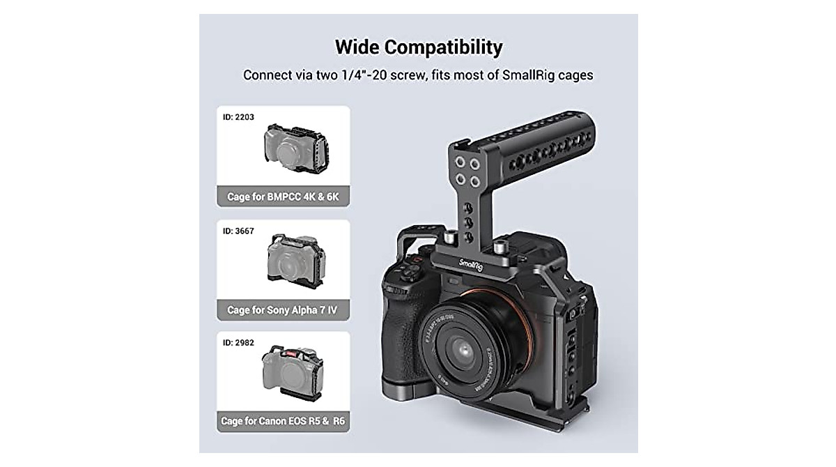 SmallRig Camera Top Handle Grip for DSLR & Camera Rigs | Stable & Versatile