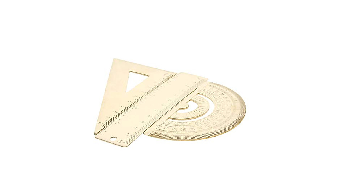 Utoolmart Brass Ruler Set – Precision Drafting & Geometry Tool