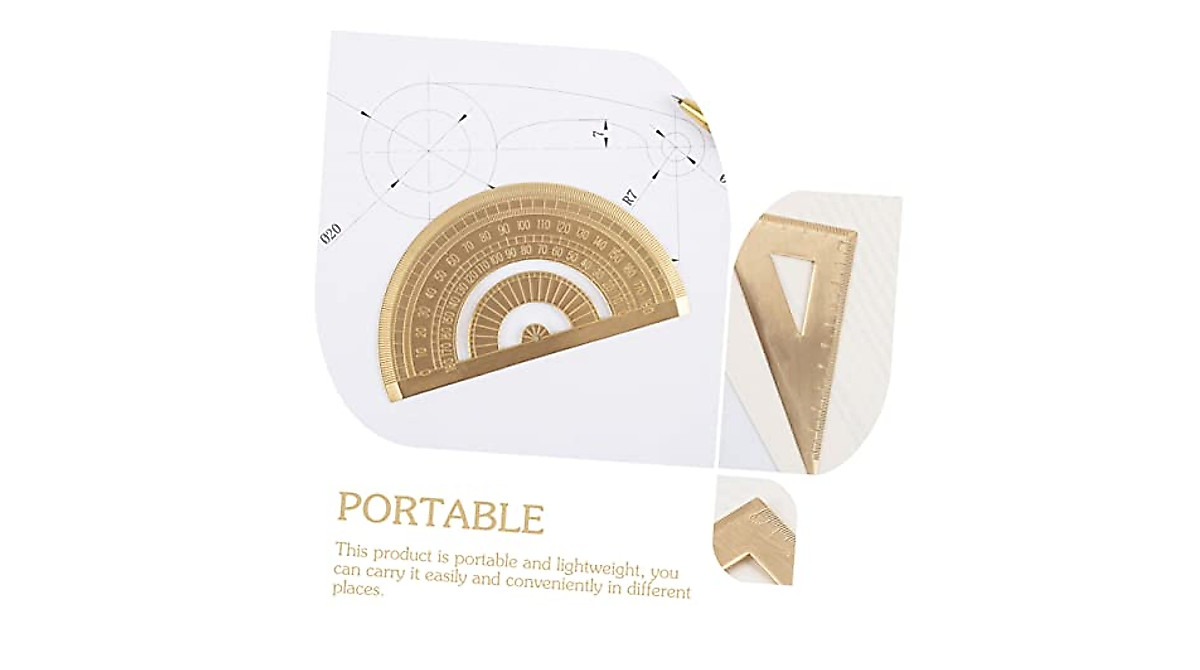 Operitacx Metal Triangular Ruler - Accurate & Portable