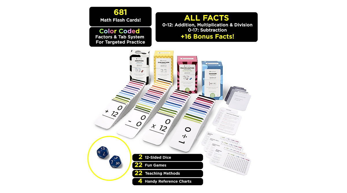 Think Tank Scholar Math Flash Cards & Dice for Kids