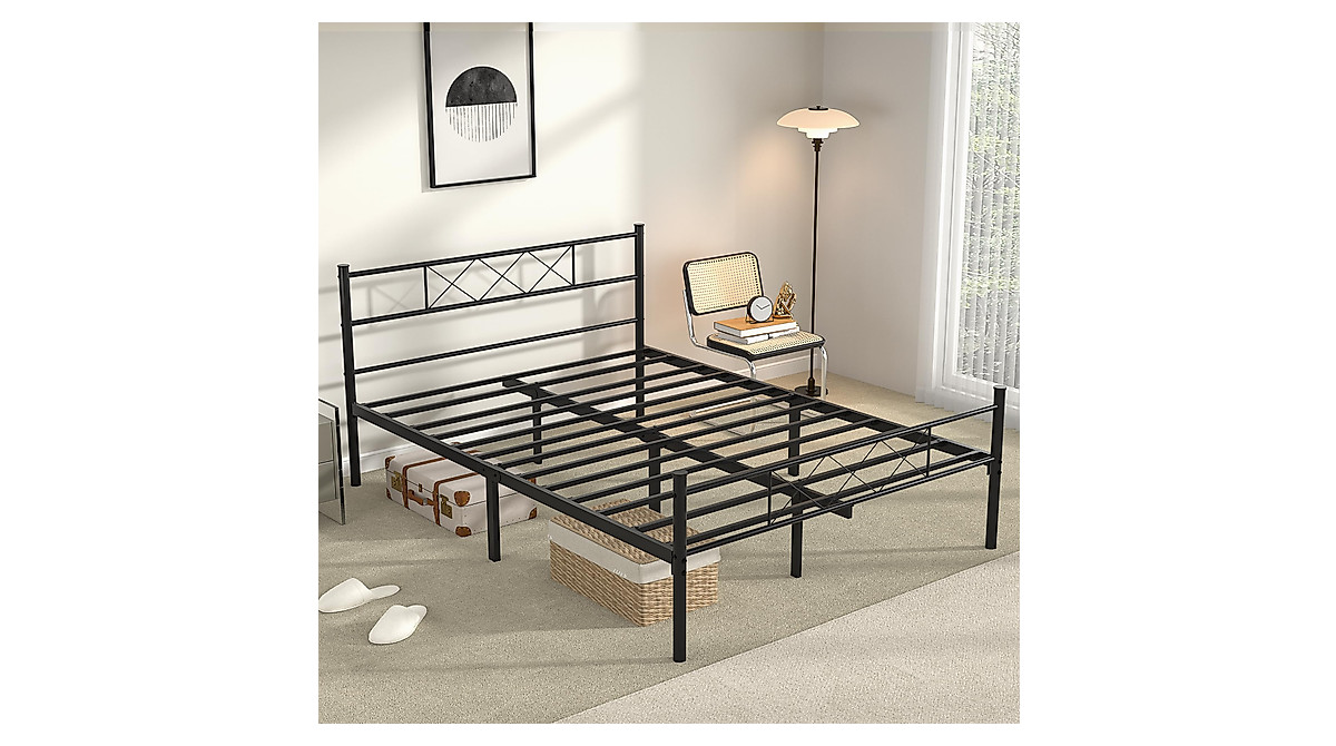 VECELO Queen Bed Frame - Heavy-Duty & Stylish