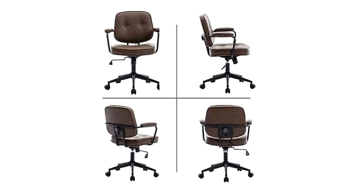HEAH-YO Adjustable Home Office Desk Chair with Wheels & Arms