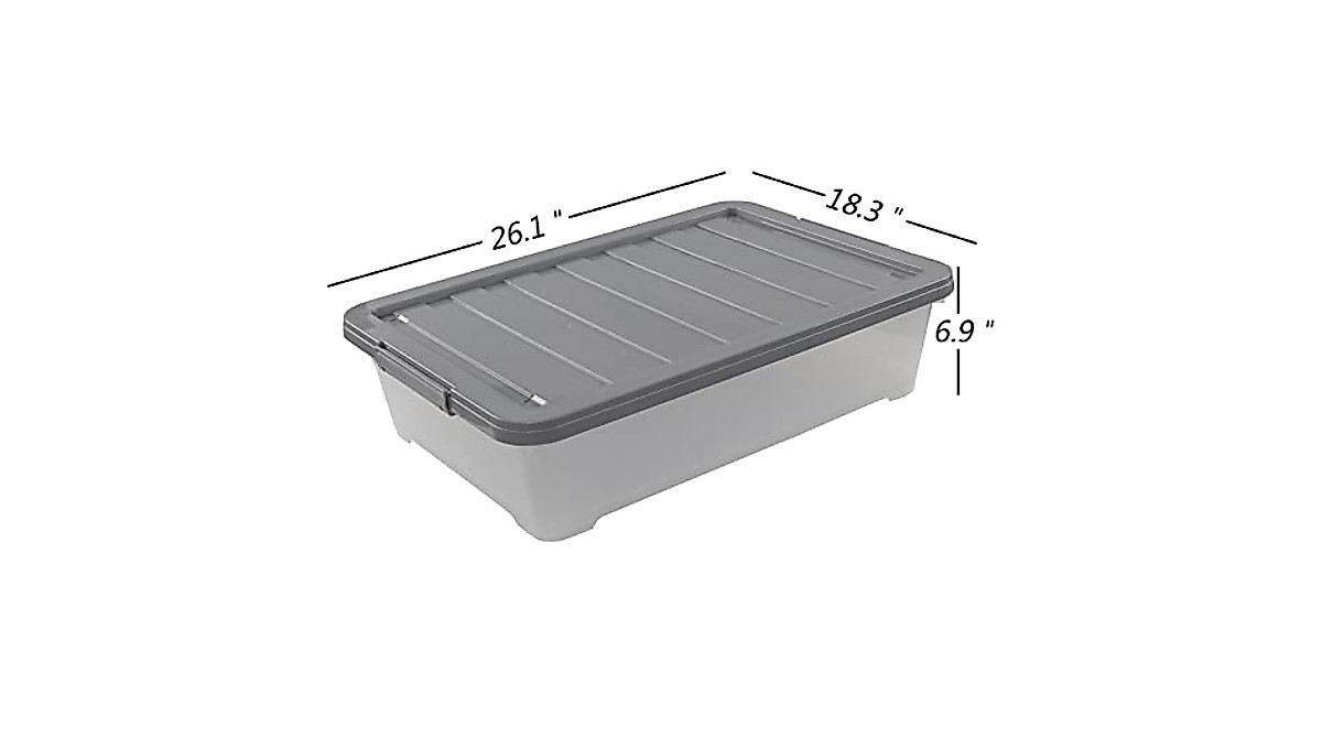 Nicesh 40 Quart Wheeled Under Bed Storage Boxes - 4 Pack
