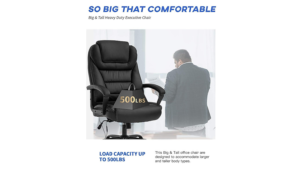Big & Tall 500LBS Ergonomic Office Chair with Massage