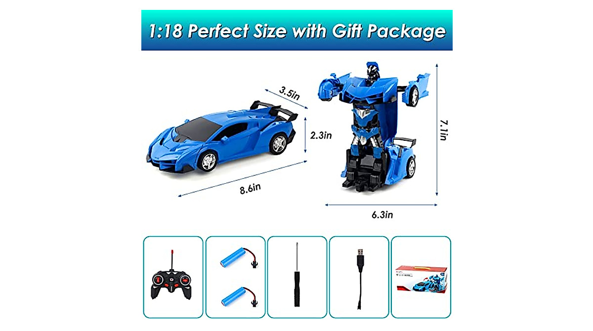 Kizeefun Transformable RC Car - Rechargeable & Fun Stunts