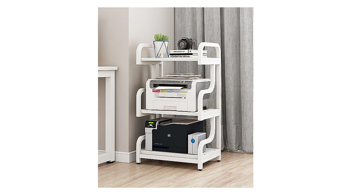 Natwind 3-Tier Mobile Printer Stand for Home & Office | White