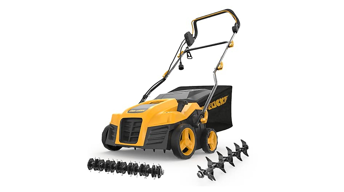 Rock&Rocker 16-Inch 15-Amp Electric Dethatcher & Scarifier