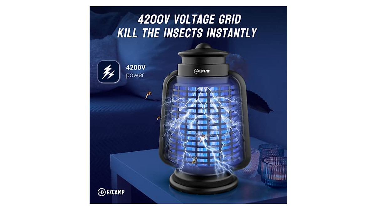 Ezcamp Waterproof Bug Zapper - Indoor & Outdoor Mosquito Killer