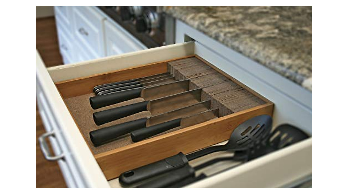 Deluxe KNIFEdock In-Drawer Knife Storage - Space-Saving & Safe