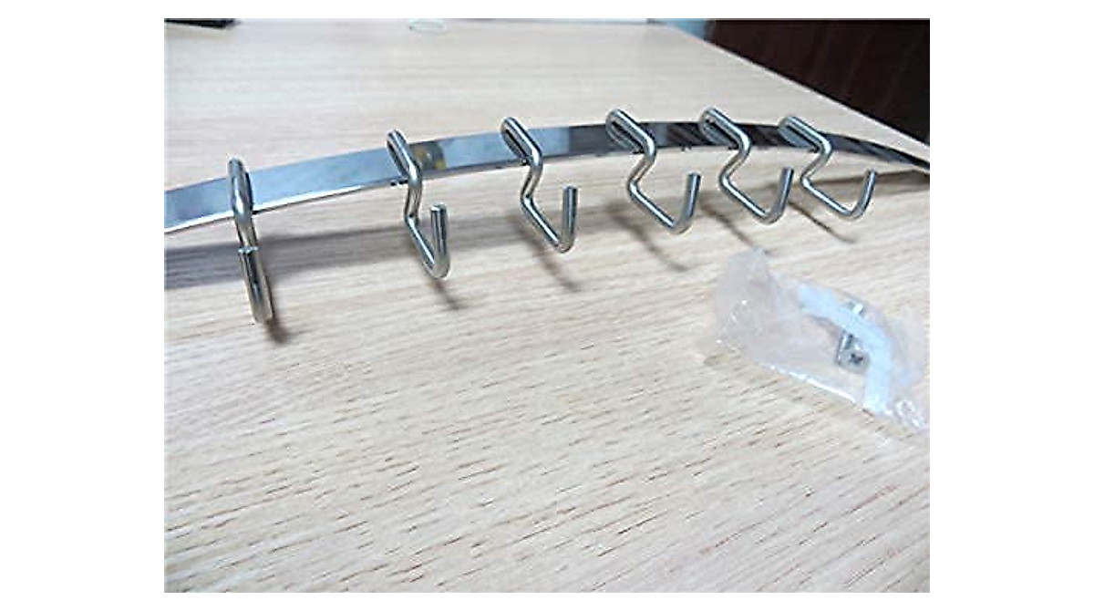 eForwish Stainless Steel Kitchen Utensil Rack with 6 Hooks - Wall Mount ...