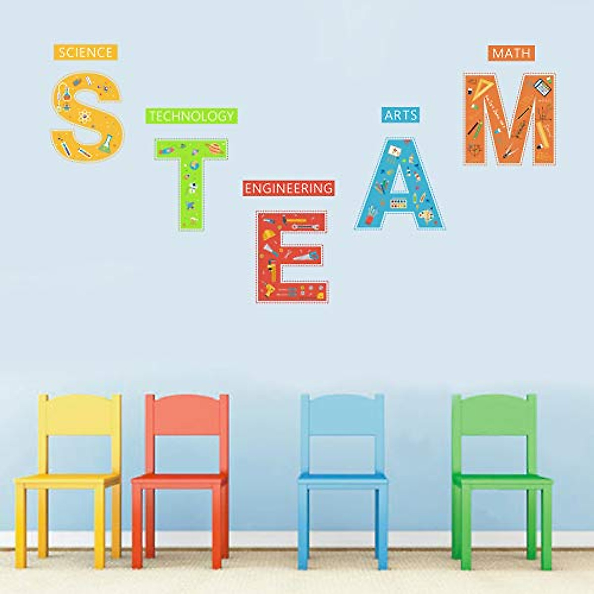 Colorful STEM Wall Decal for Classroom and Home