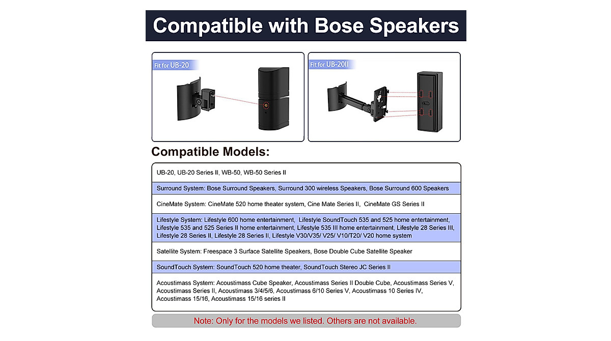 Adjustable Wall Mount for Bose Speakers - Easy & Flexible Installation