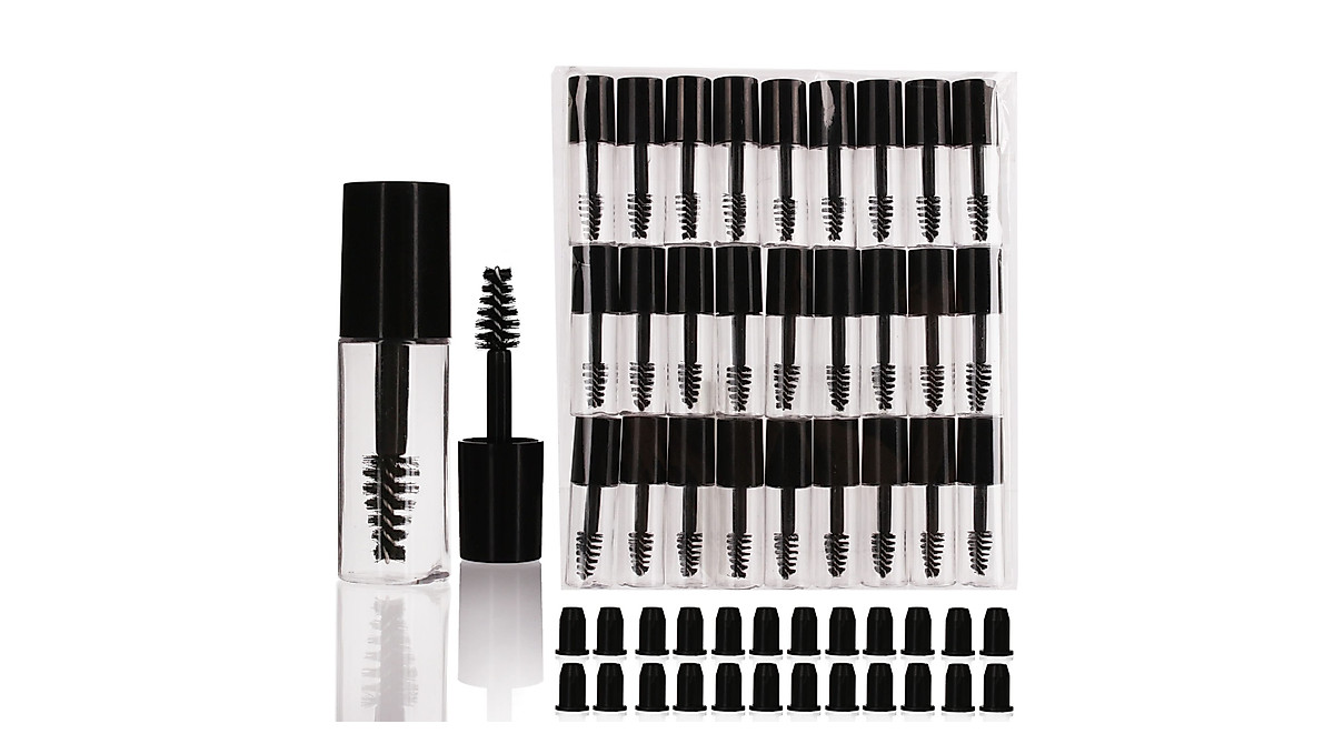 COSIDEA Leere Mini-Wimperntusche-Tuben 3 Ml – 10 Stück Mit Stoppern & Zauberstäbchen – Für Kosmetik Zum Nachfüllen