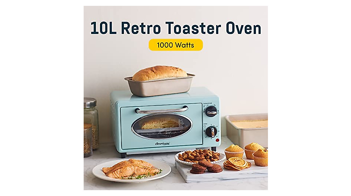 Elite Gourmet Retro Toaster Oven | 2-Slice Mint Countertop Toaster