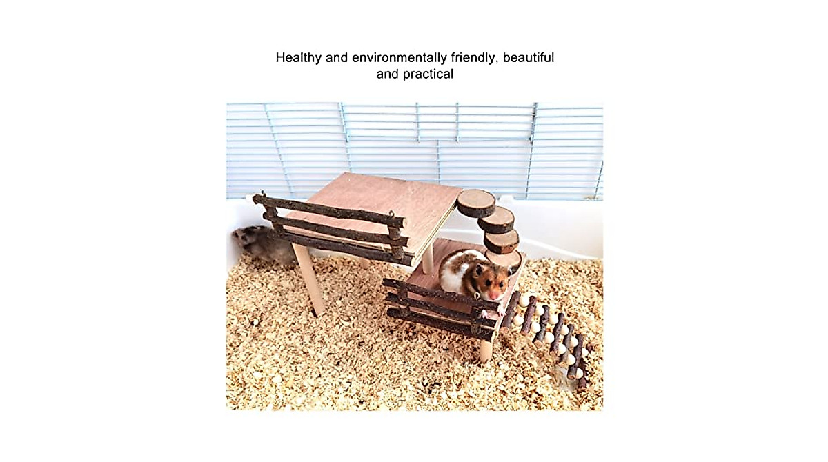 HEEPDD Wooden Hamster Climbing Platform - Fun Pet Activity - Hamster Climbing Wall Summit Design Style