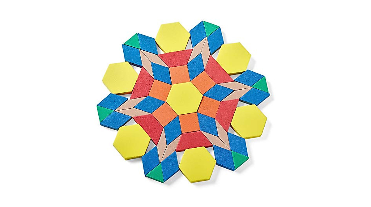 hand2mind Foam Pattern Blocks, Foam Shapes, Geometric Shapes for Kids ...