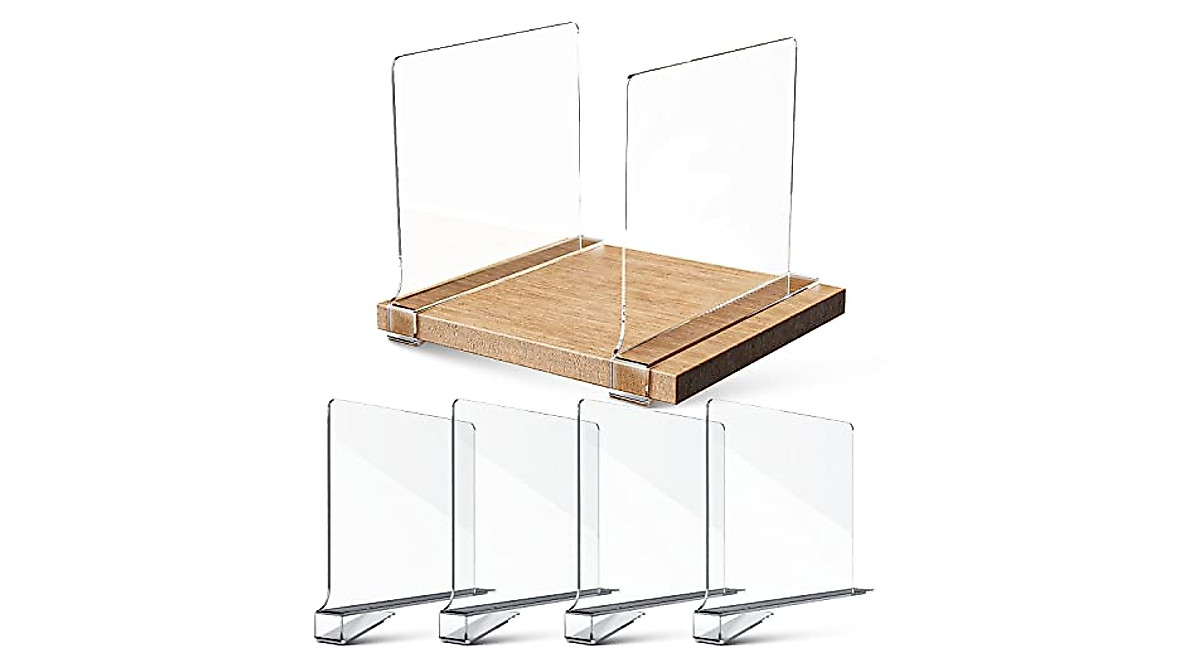 Tidy Friend Clear Acrylic Shelf Dividers - Space Savers