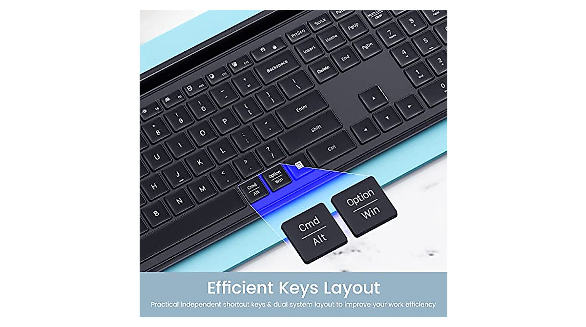 Veilzor Wireless Keyboard - Quiet, Dual-System Design