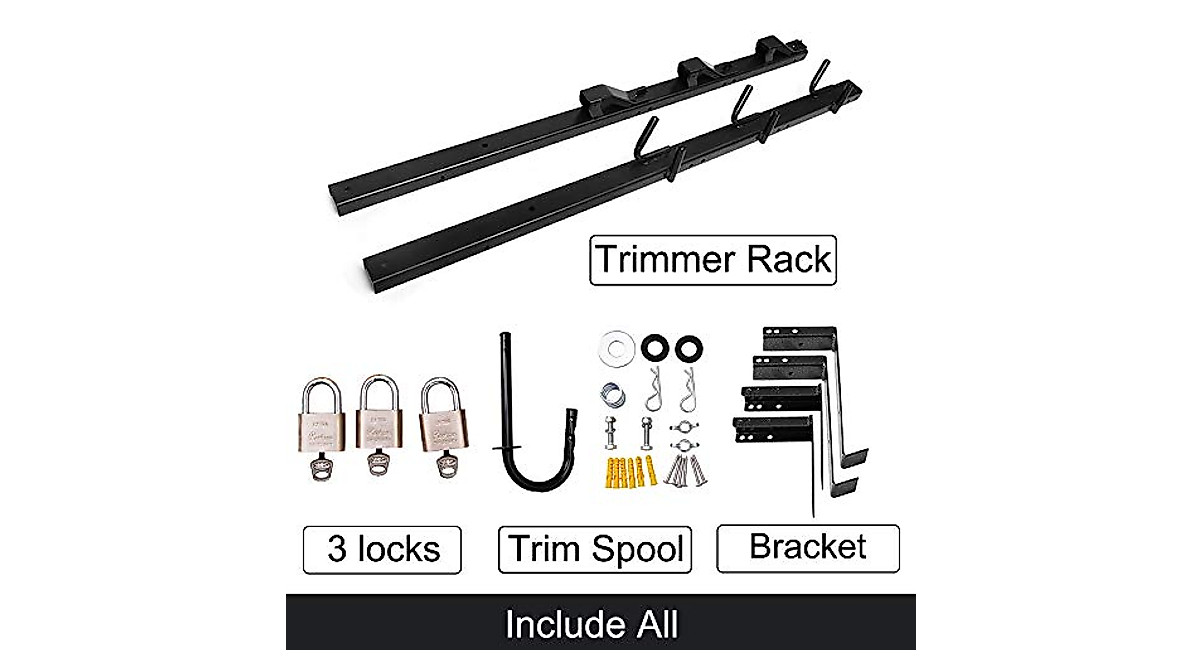 Hodenn 3 Place Trimmer Rack for Enclosed Trailers | Secure Storage